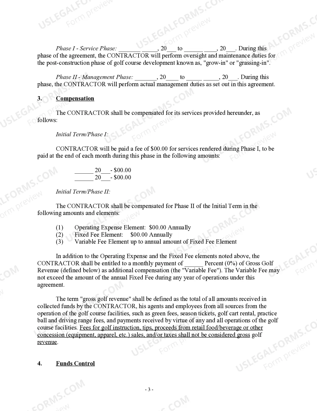 Preview Golf Course Management Agreement