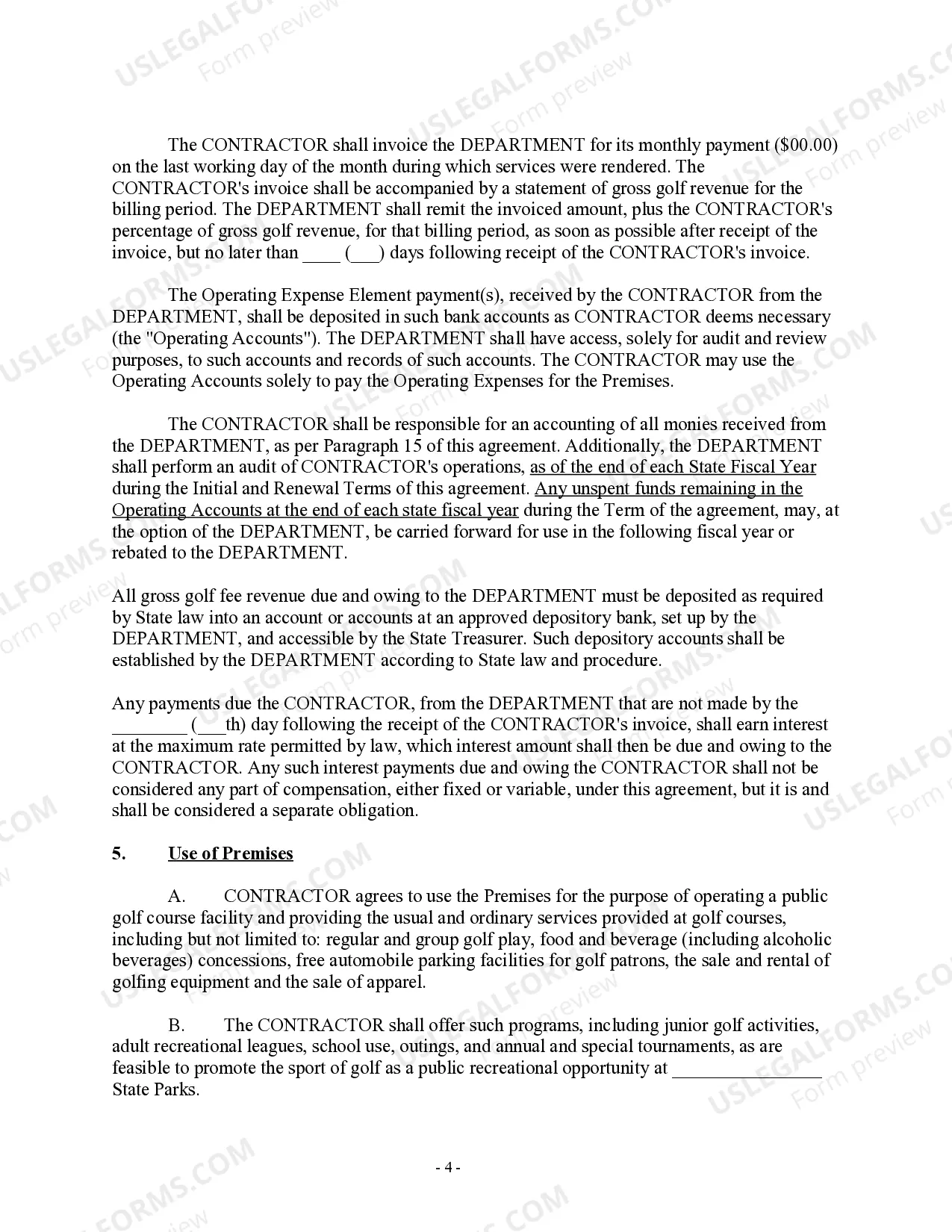 Preview Golf Course Management Agreement