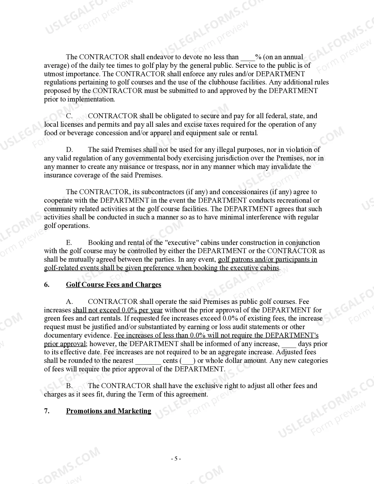Preview Golf Course Management Agreement