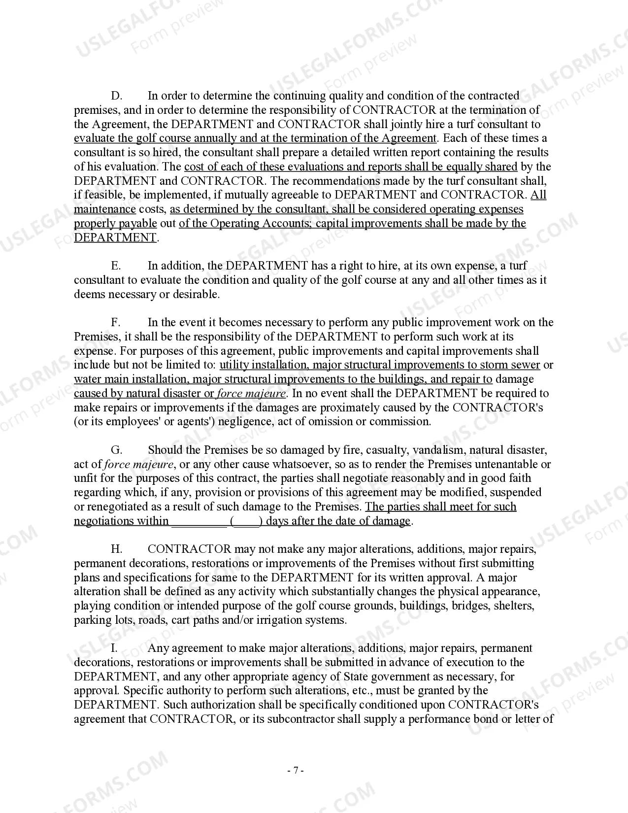 Preview Golf Course Management Agreement