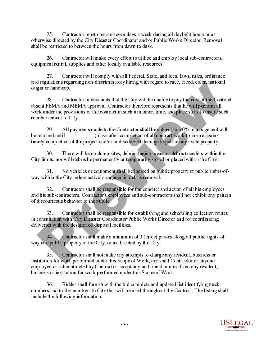 Get Bid Specifications for Hurricane Debris Removal Preview Bid Specifications for Hurricane Debris Removal