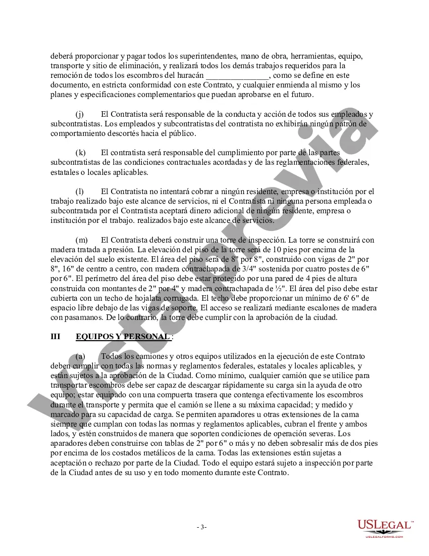 Preview Contrato para la remoción de escombros de huracanes
