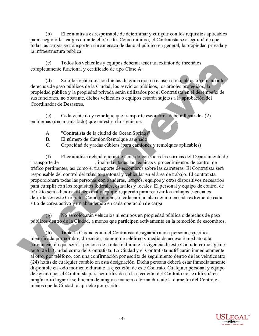 Preview Contrato para la remoción de escombros de huracanes
