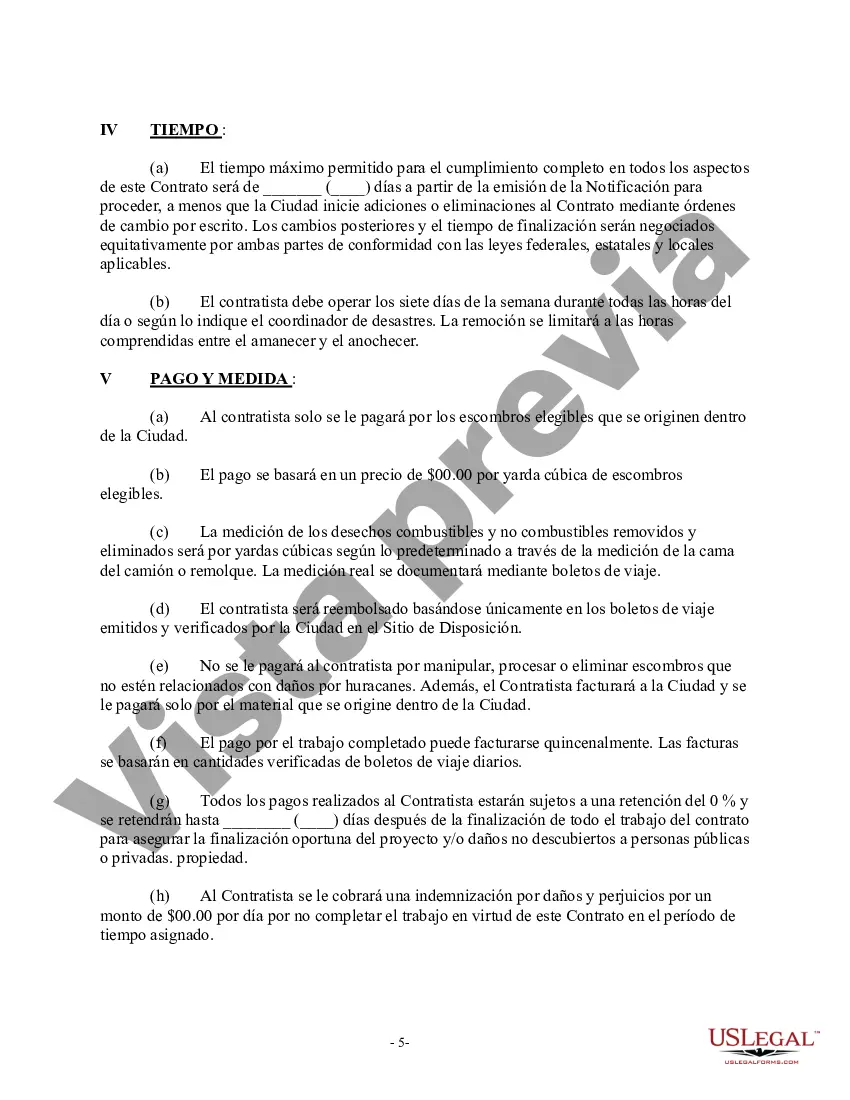 Preview Contrato para la remoción de escombros de huracanes