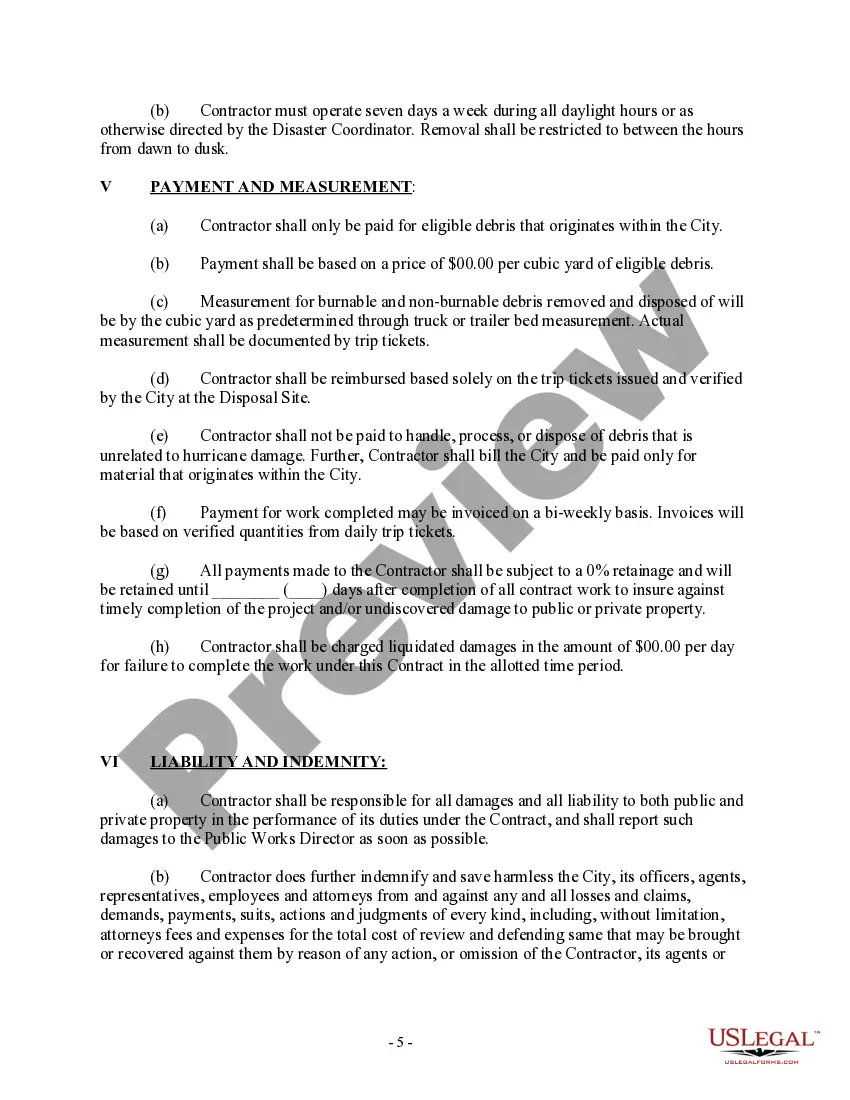 Get Contract for Hurricane Debris Removal Preview Contract for Hurricane Debris Removal