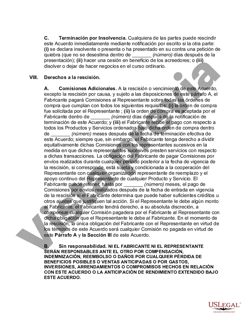 Preview Acuerdo de representante de ventas en el extranjero no exclusivo