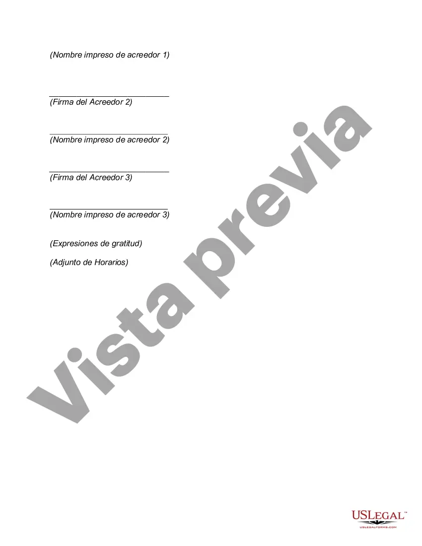 Preview Forma general de cesión a favor de los acreedores