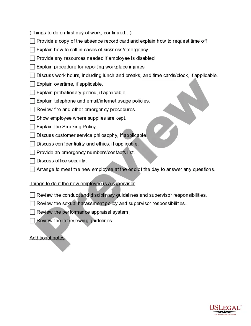 Get New Employee Orientation Checklist Preview New Employee Orientation Checklist