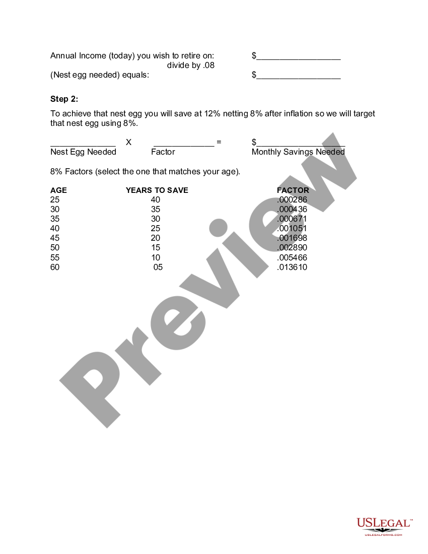 Rhode Island Monthly Retirement Planning US Legal Forms