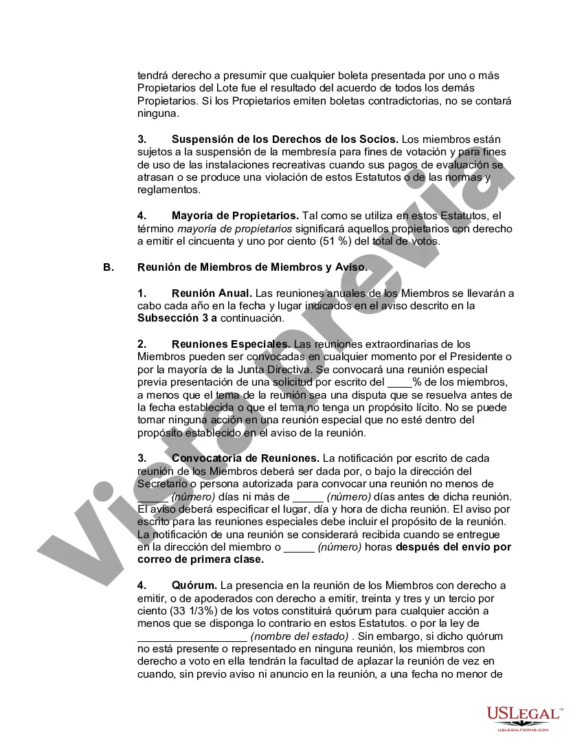 Preview estatutos de la comunidad de propietarios