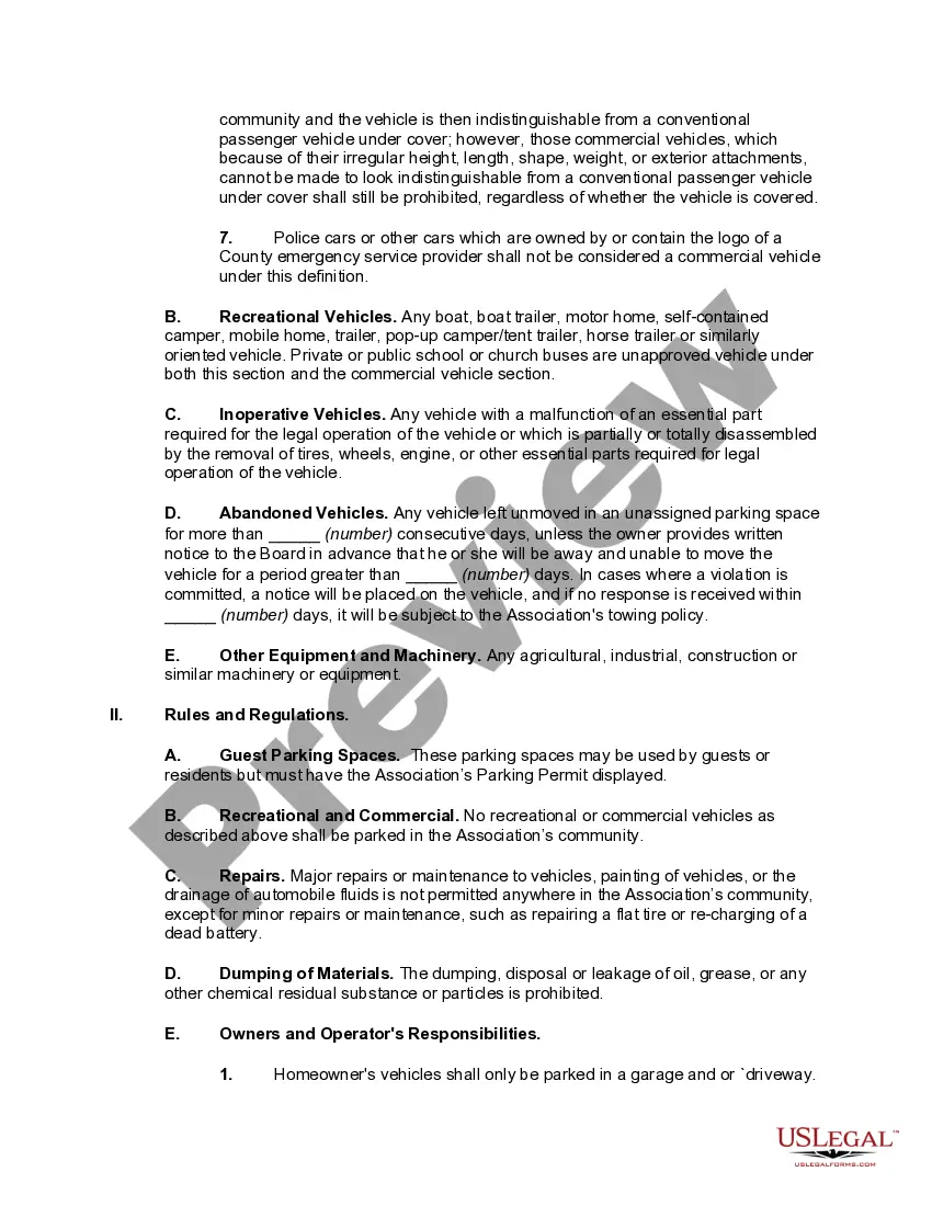 Get Parking Rules and Regulations of Homeowners' Association Preview Parking Rules and Regulations of Homeowners' Association