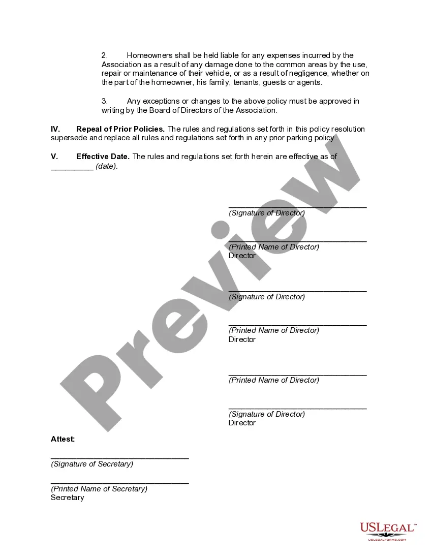 Get Parking Rules and Regulations of Homeowners' Association Preview Parking Rules and Regulations of Homeowners' Association