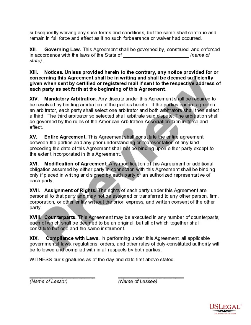 Preview Facilities Use and Rental Agreement - Softball Hitting Facility
