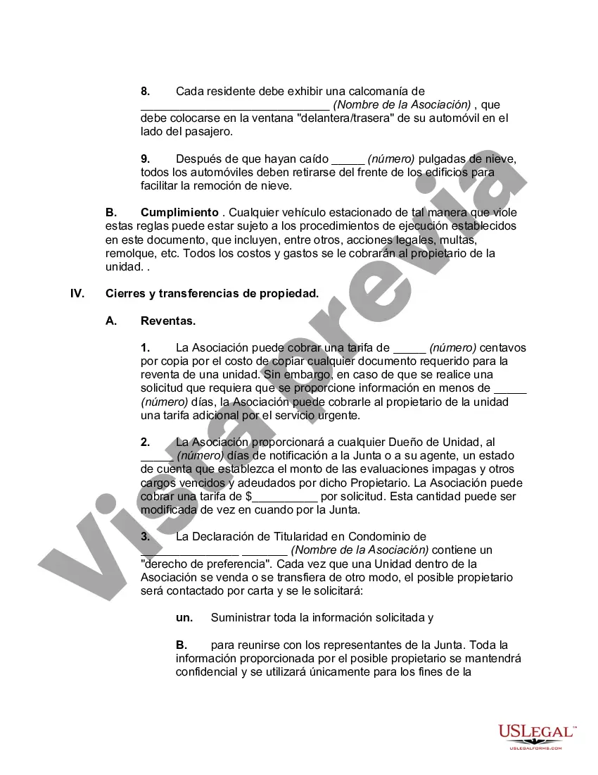 Preview Reglas y Reglamentos para una Asociación de Condominios