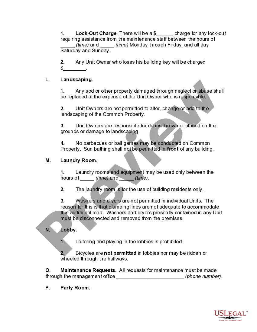 Get Rules and Regulations for a Condominium Association Preview Rules and Regulations for a Condominium Association