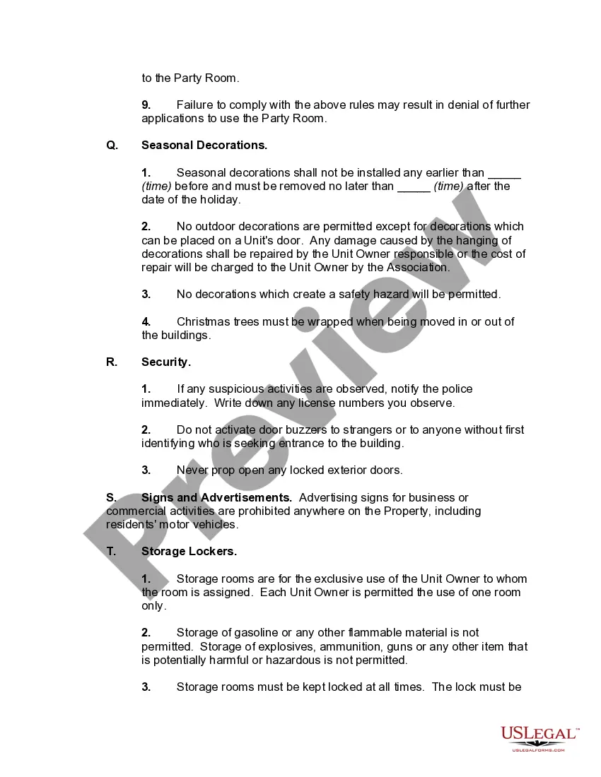 Get Rules and Regulations for a Condominium Association Preview Rules and Regulations for a Condominium Association