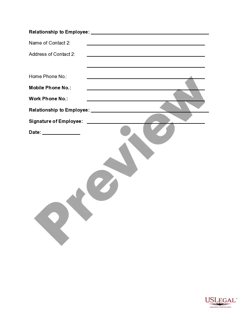 Get Emergency Information Form Preview Emergency Information Form