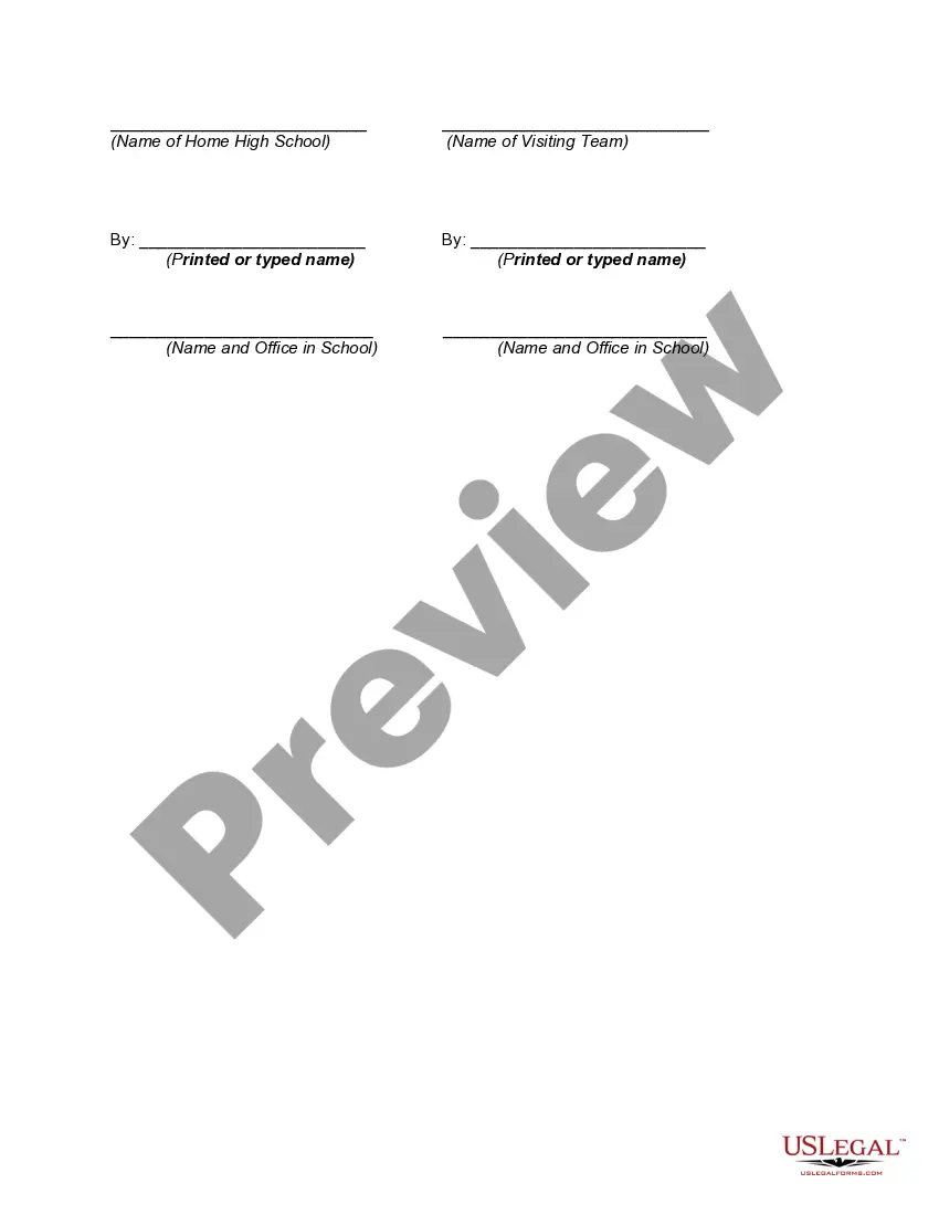 Preview High School Football Game Contract