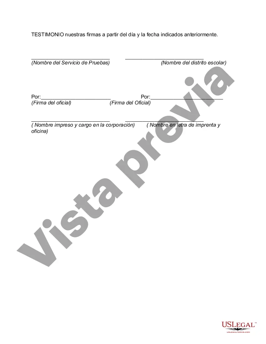 Preview Acuerdo para Pruebas de Drogas con Servicio de Pruebas de Drogas