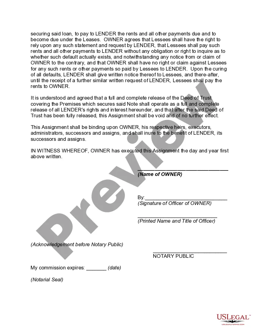 Get Assignment of Commercial Leases as Collateral for Commercial Loan Preview Assignment of Commercial Leases as Collateral for Commercial Loan