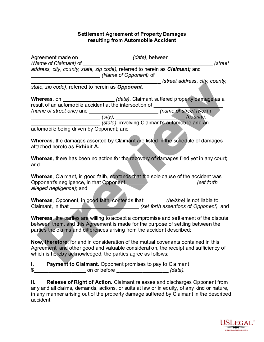 car accident settlement agreement template