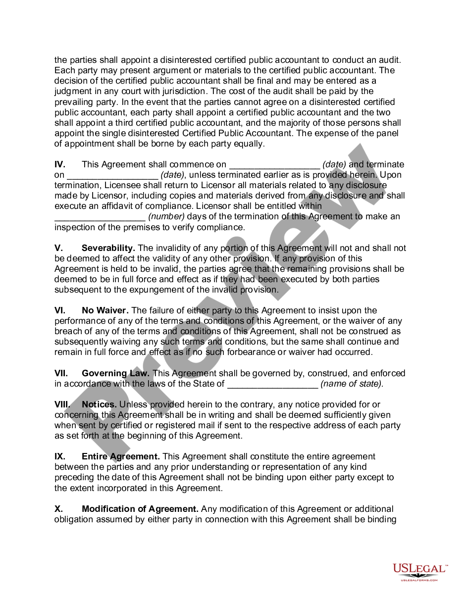 page 1 Trade Secrets License Agreement and Assignment between Licensor and Licensee preview