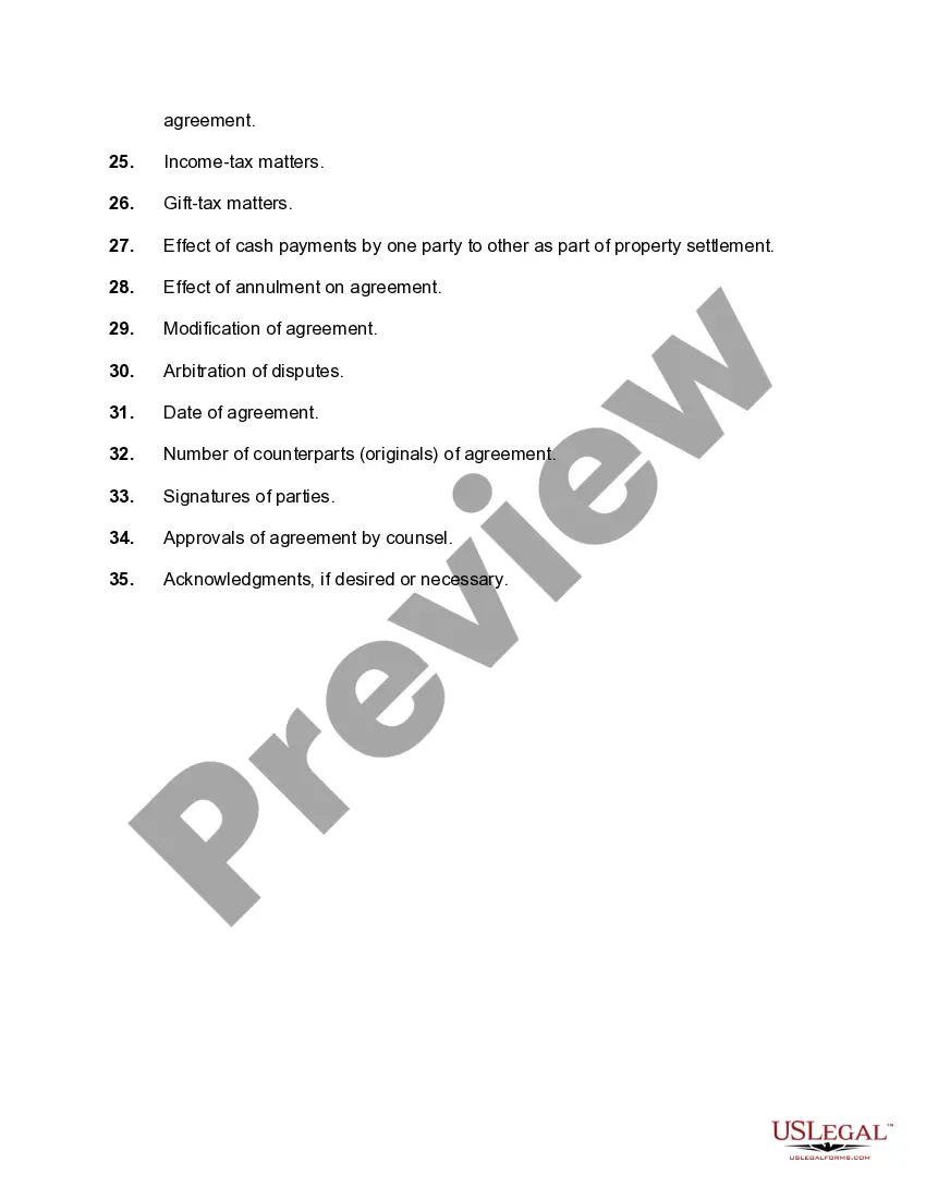 Get Checklist of Matters to be Considered in Drafting an Agreement for Division or Restoration of Property in Connection with a Proceeding for Annulment of a Marriage Preview Checklist of Matters to be Considered in Drafting an Agreement for Division or Restoration of Property in Connection with a Proceeding for Annulment of a Marriage
