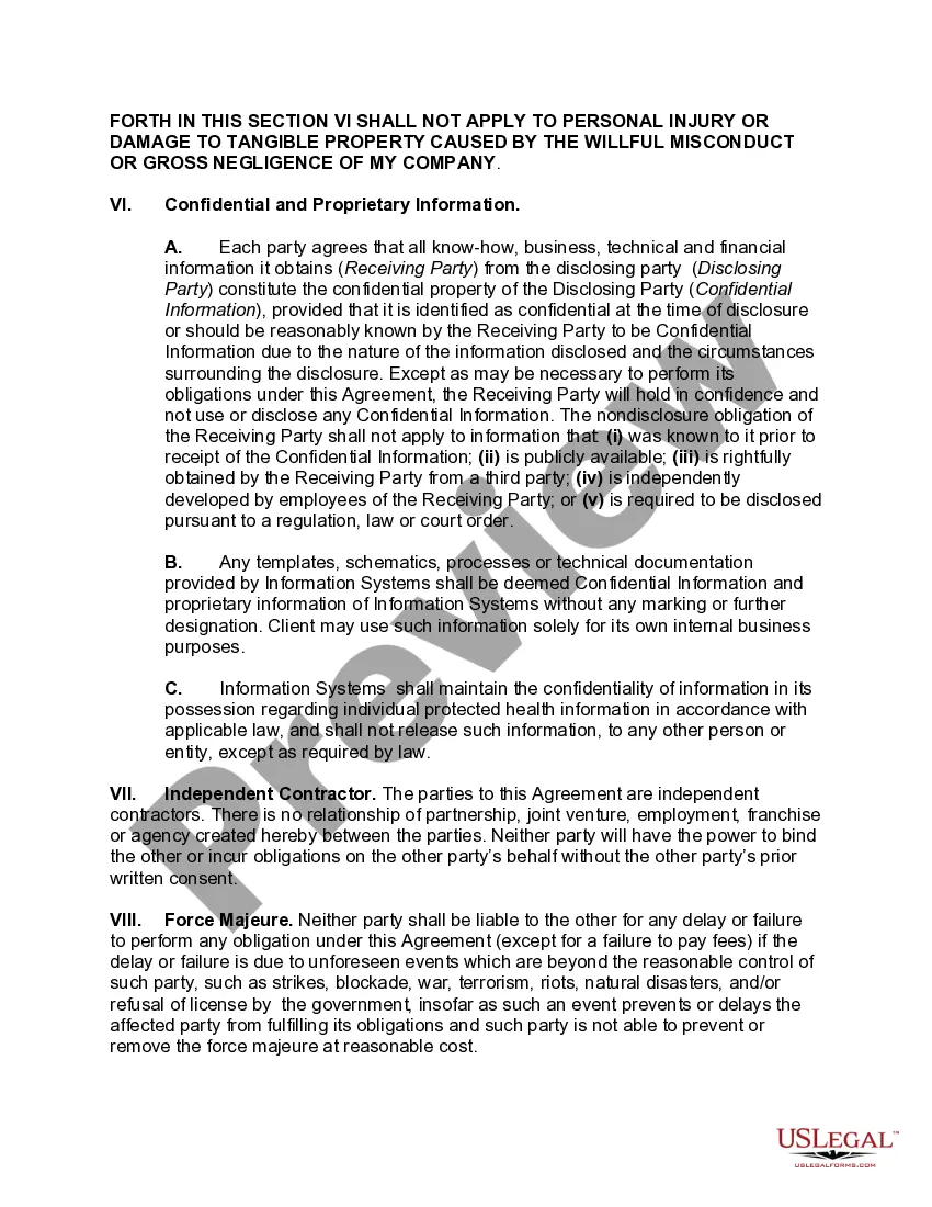 Preview Master Services Agreement for Information Technology Infrastructure Support Services