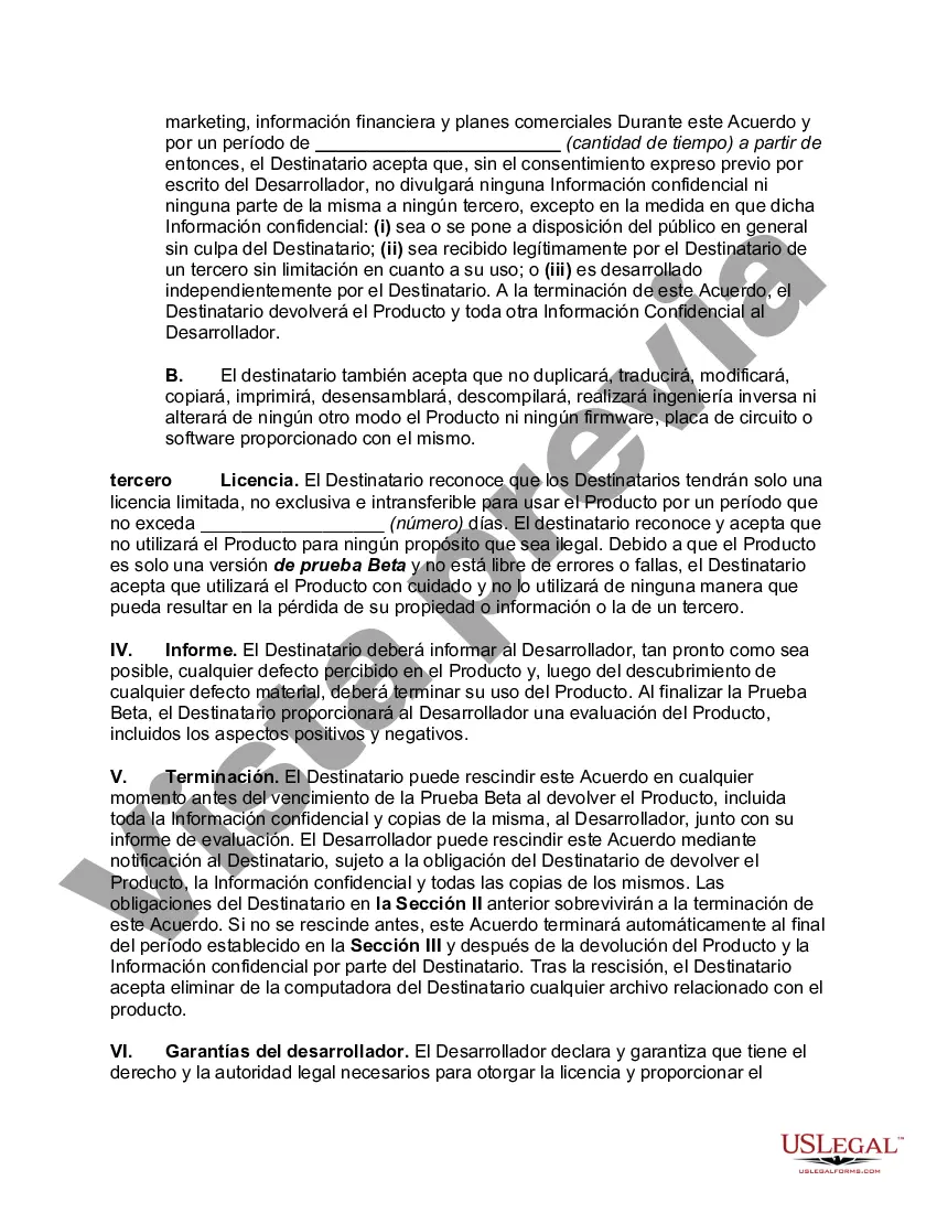 Preview Acuerdo de prueba beta