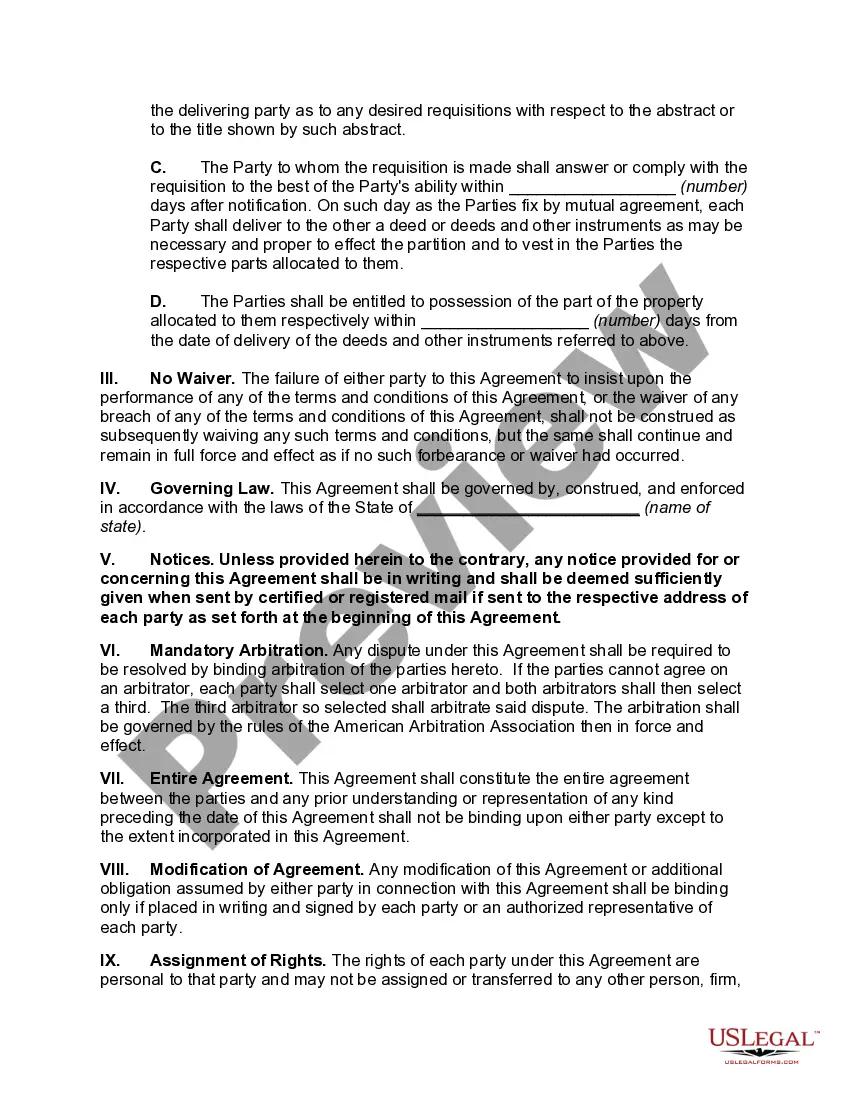 Get General Form of Agreement to Partition Real Property Preview General Form of Agreement to Partition Real Property