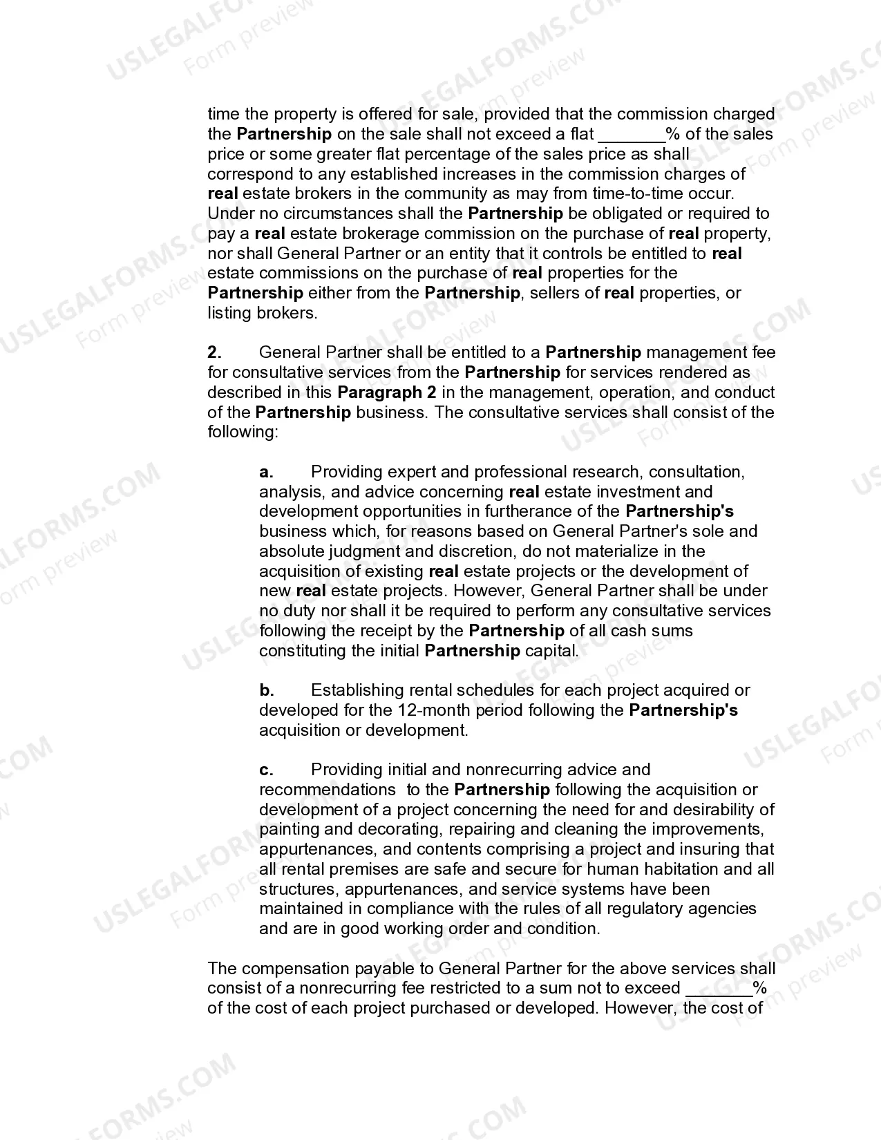 Preview Limited Partnership Agreement for Real Estate Development