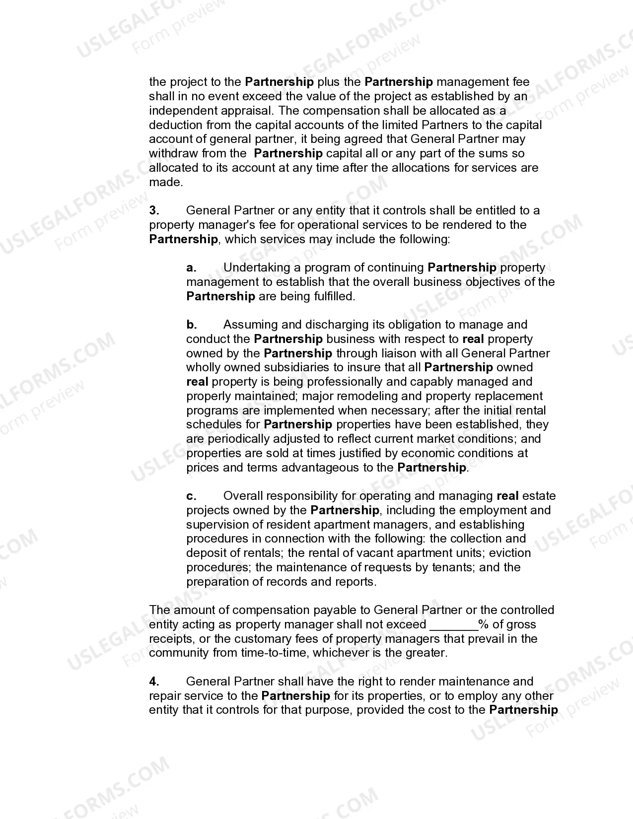 Preview Limited Partnership Agreement for Real Estate Development