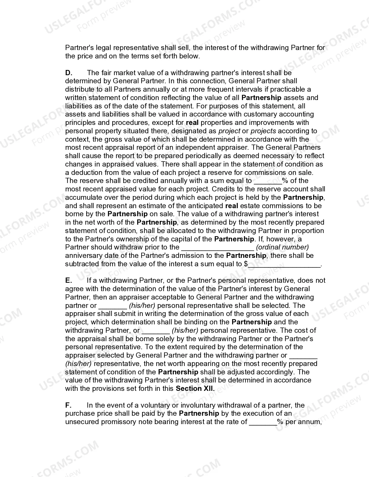 Preview Limited Partnership Agreement for Real Estate Development