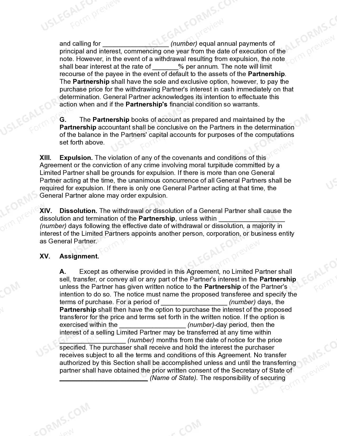 Preview Limited Partnership Agreement for Real Estate Development