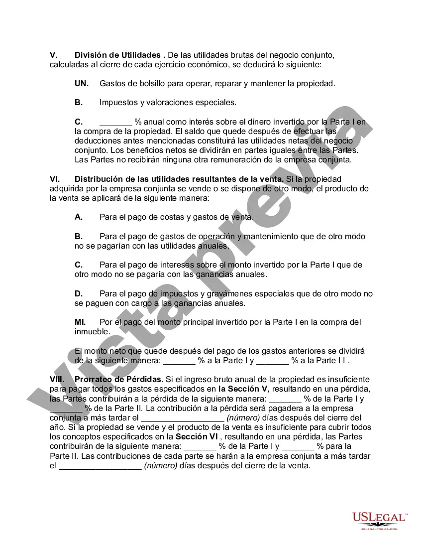 Preview Acuerdo de Joint Venture - Compra y Operación de Edificio de Departamentos