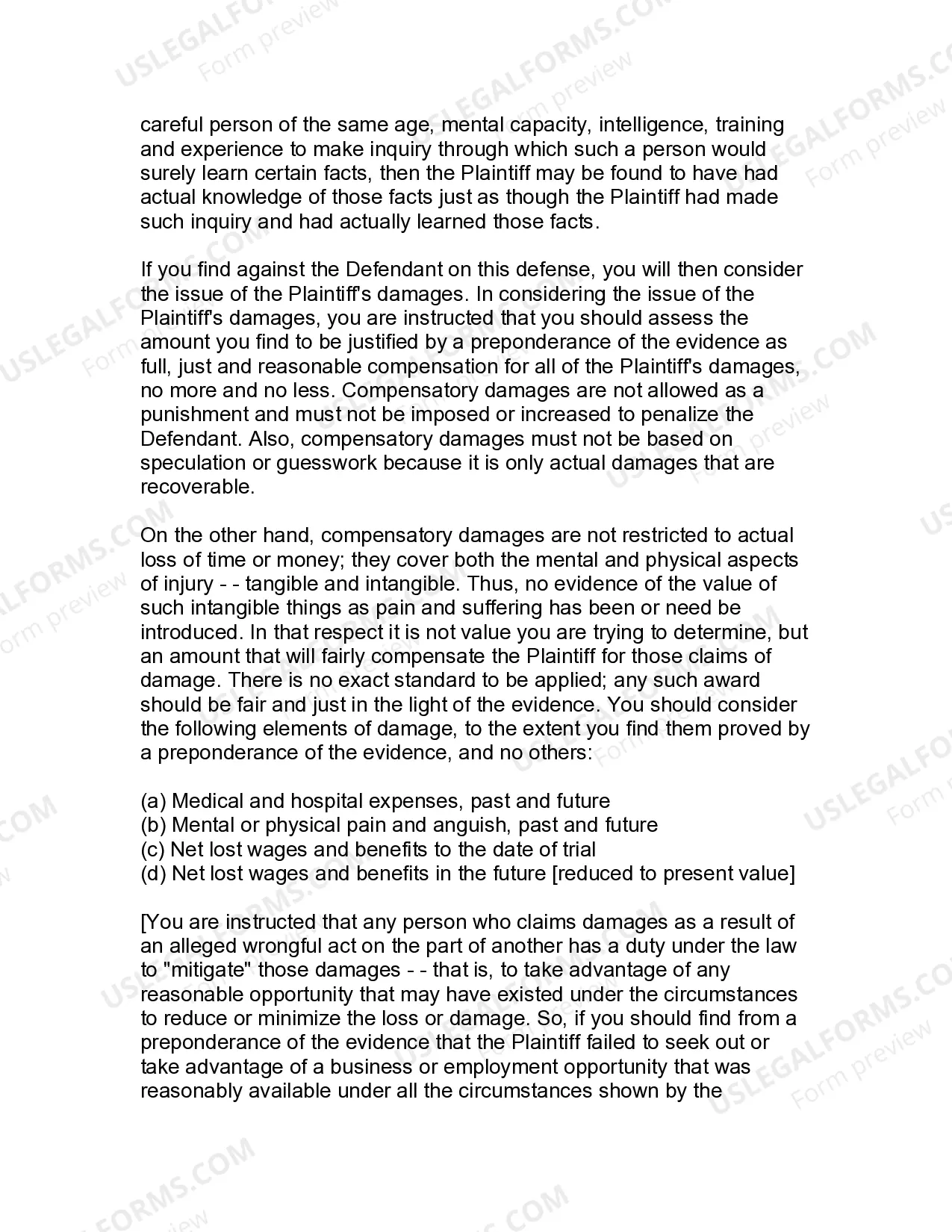 Preview Jury Instruction - 1.3 Medical Malpractice Claim Against Hospital And Physician Statute Of Limitations Defense