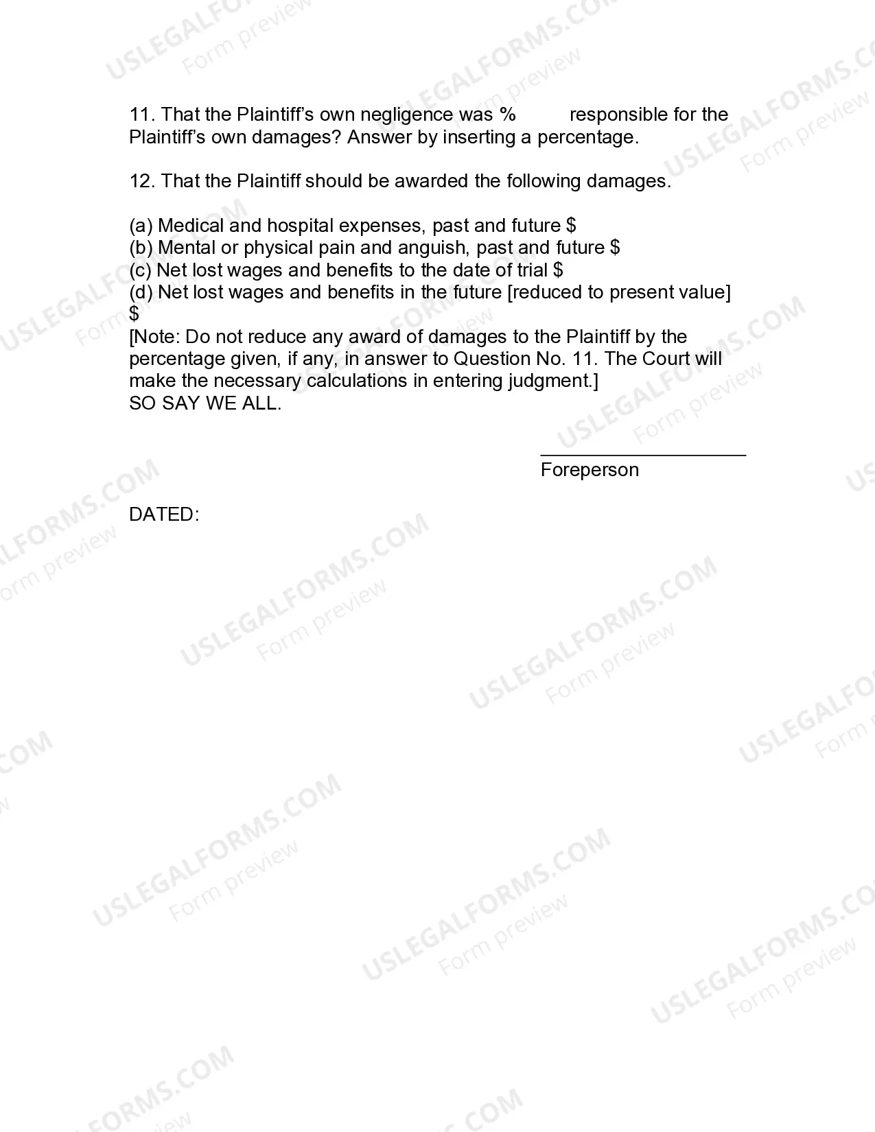 Preview Jury Instruction - 2.2 With Comparative Negligence Defense