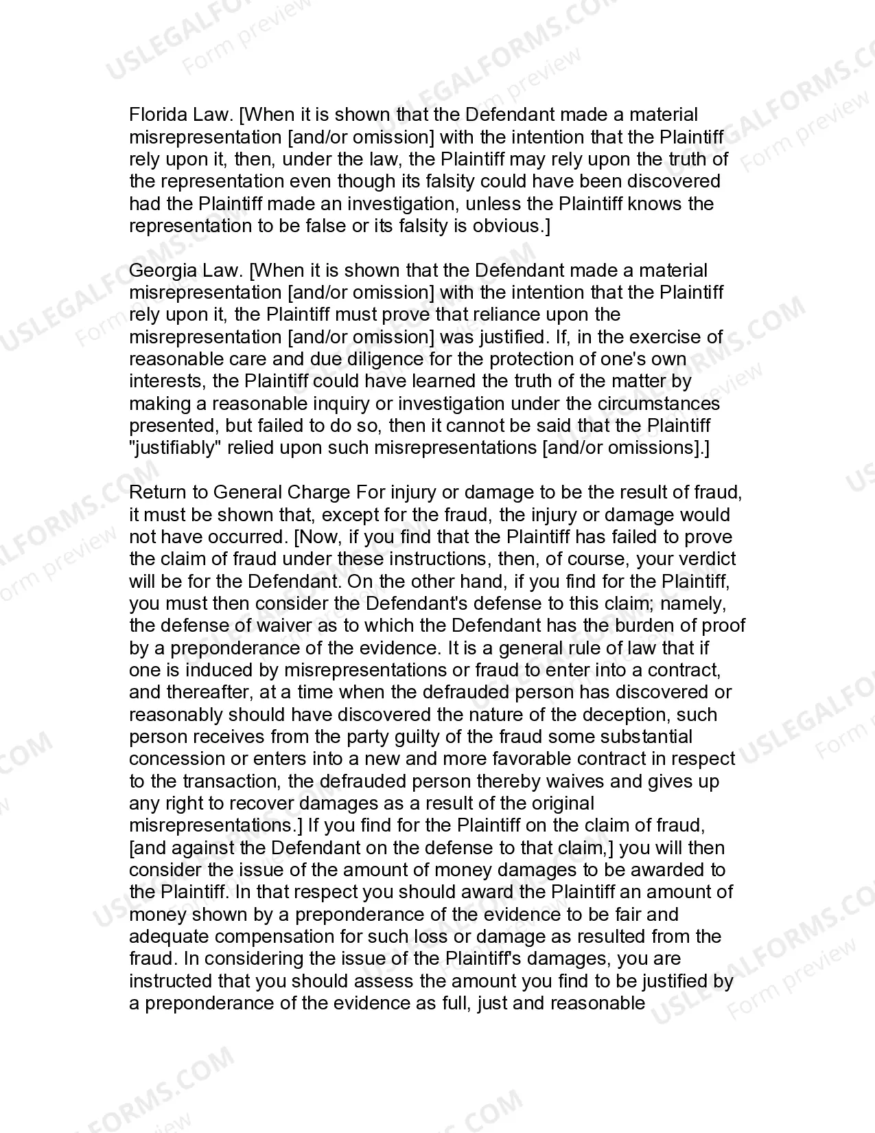 Preview Jury Instruction - 3.1 Fraud - With Defense Of Waiver