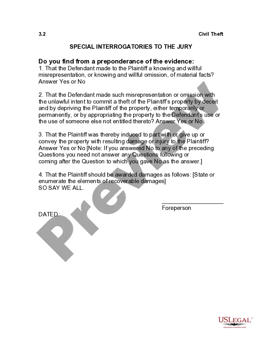 Get Jury Instruction - 3.2 Civil Theft Preview Jury Instruction - 3.2 Civil Theft