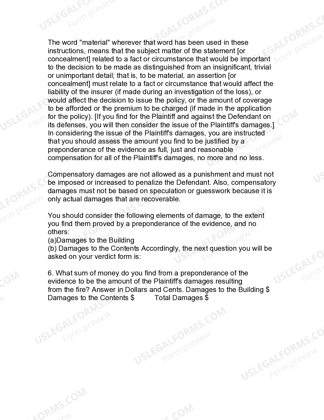 Preview Jury Instruction - 4.1 General Instruction With Defenses Based Upon False Application, Arson, And False Claim Form