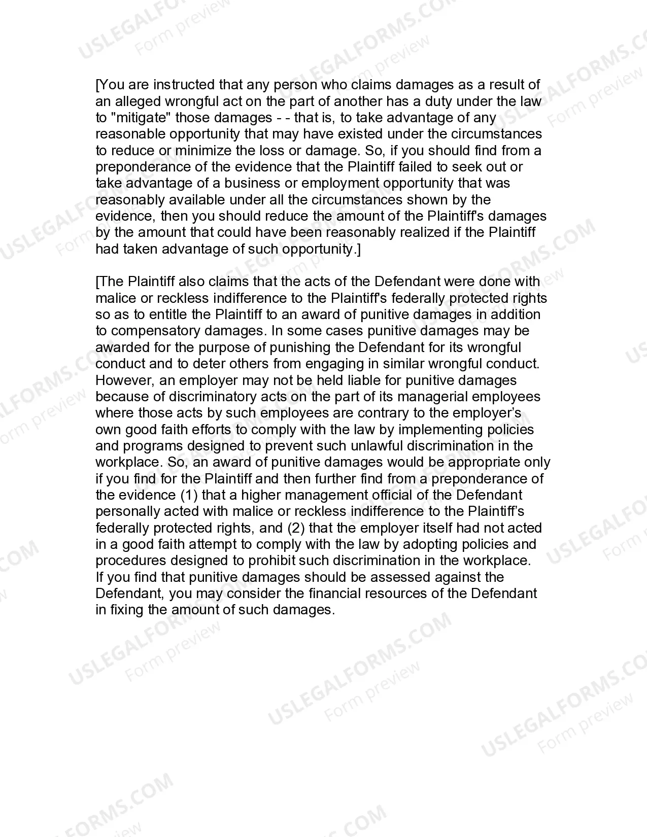 Preview Jury Instruction - 1.2.1 Race And Or Sex Discrimination Discharge - Failure To Promote Including - Same Decision Defense
