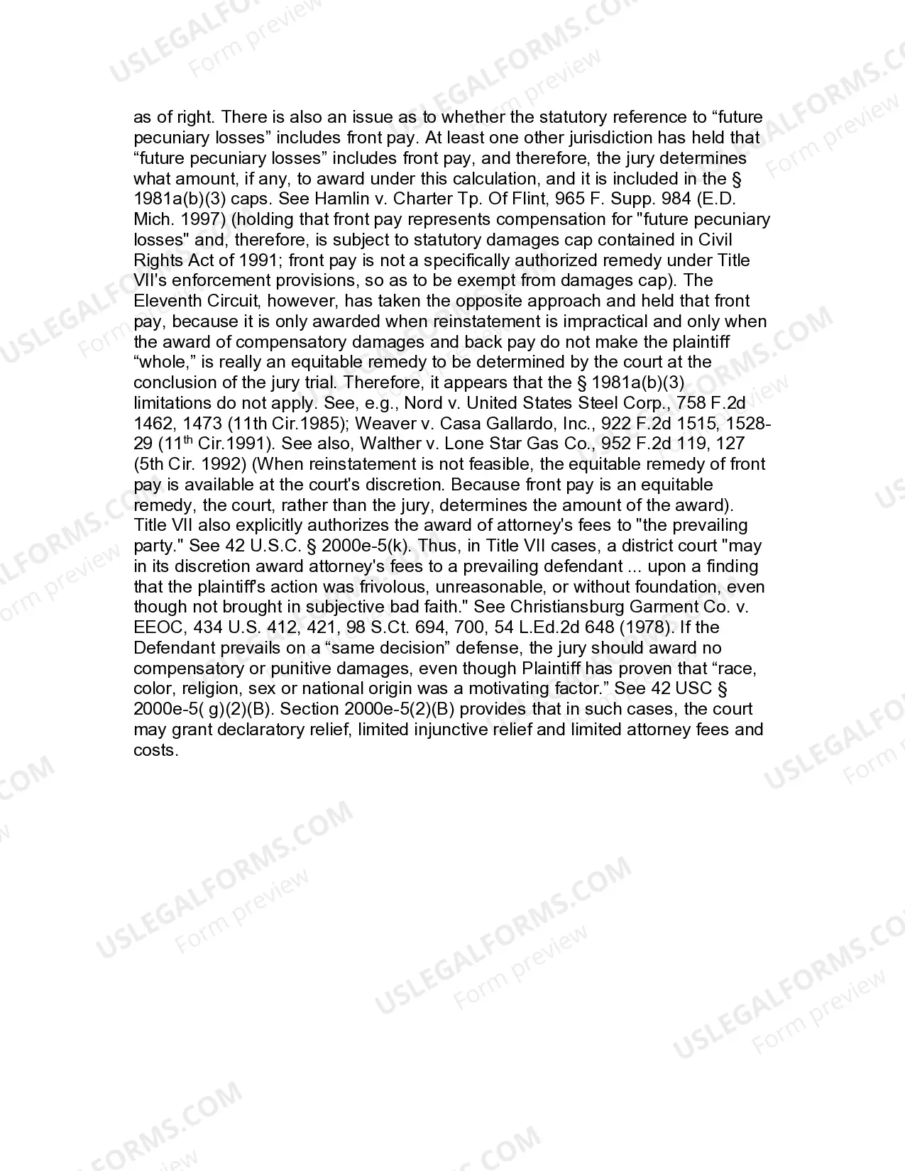 Preview Jury Instruction - 1.2.1 Race And Or Sex Discrimination Discharge - Failure To Promote Including - Same Decision Defense