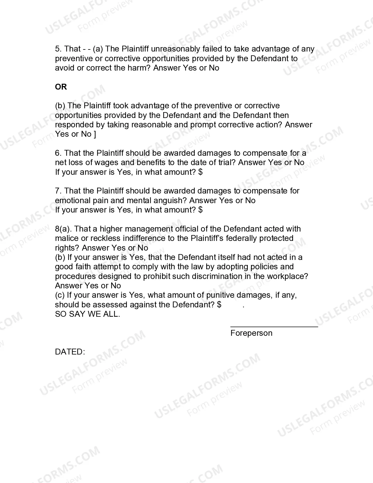 Preview Jury Instruction - 1.2.2 Race And Or Sex Discrimination Hostile Work Environment Created Or Permitted By Supervisor - With Affirmative Defense By Employer
