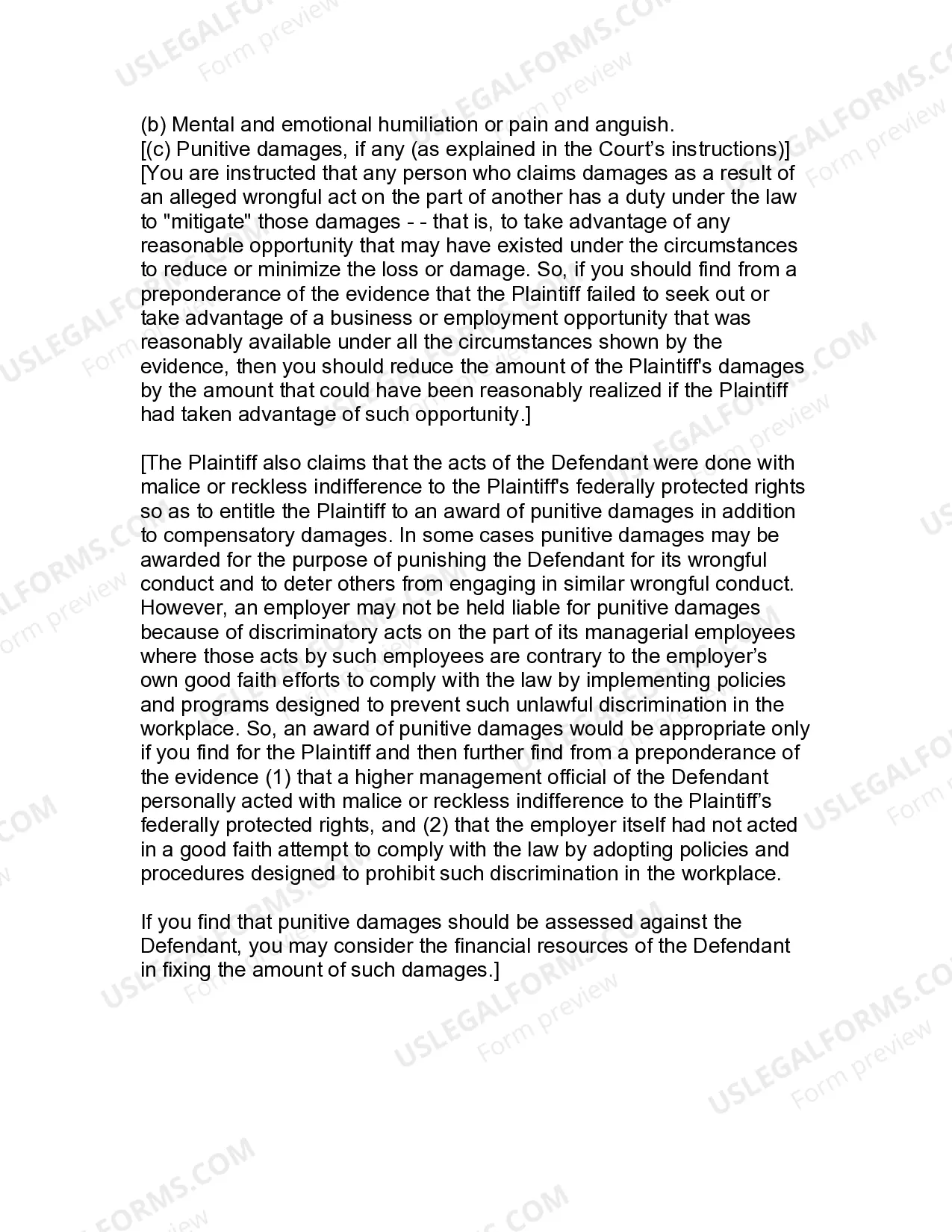 Preview Jury Instruction - 1.2.3 Sex Discrimination Quid Pro Quo Violation