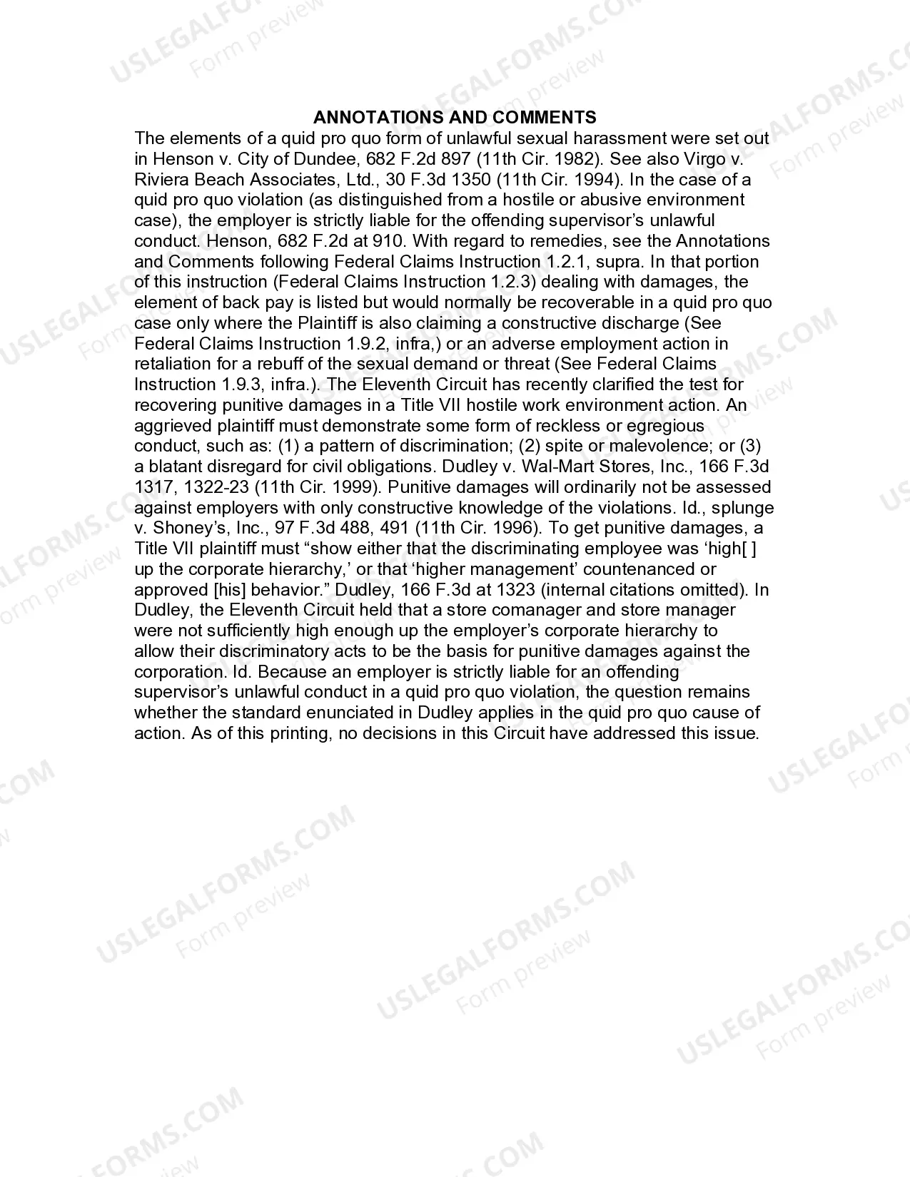 Preview Jury Instruction - 1.2.3 Sex Discrimination Quid Pro Quo Violation