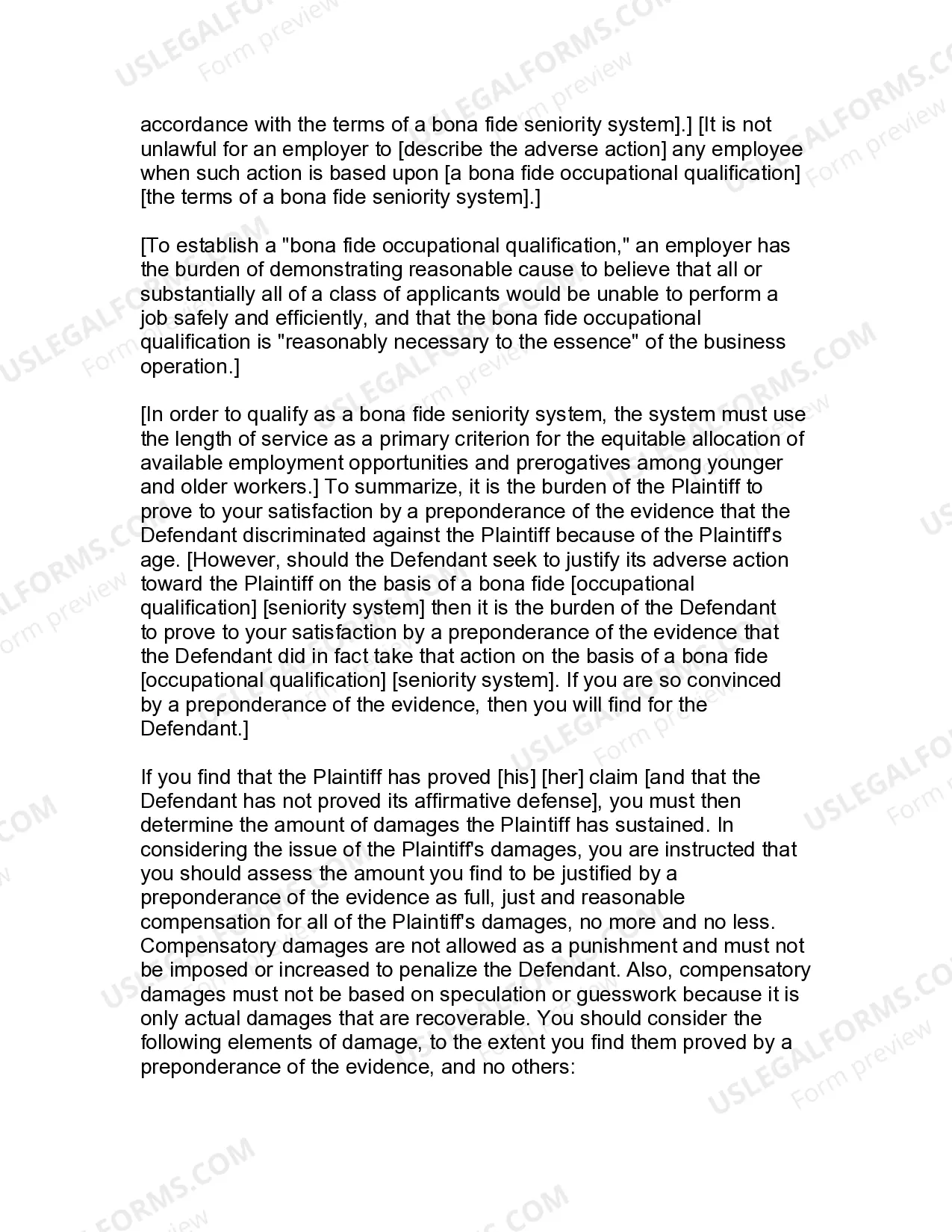 Preview Jury Instruction - 1.4.1 Age Discrimination In Employment Act 29 USC Sect.621 - 634 General Instruction