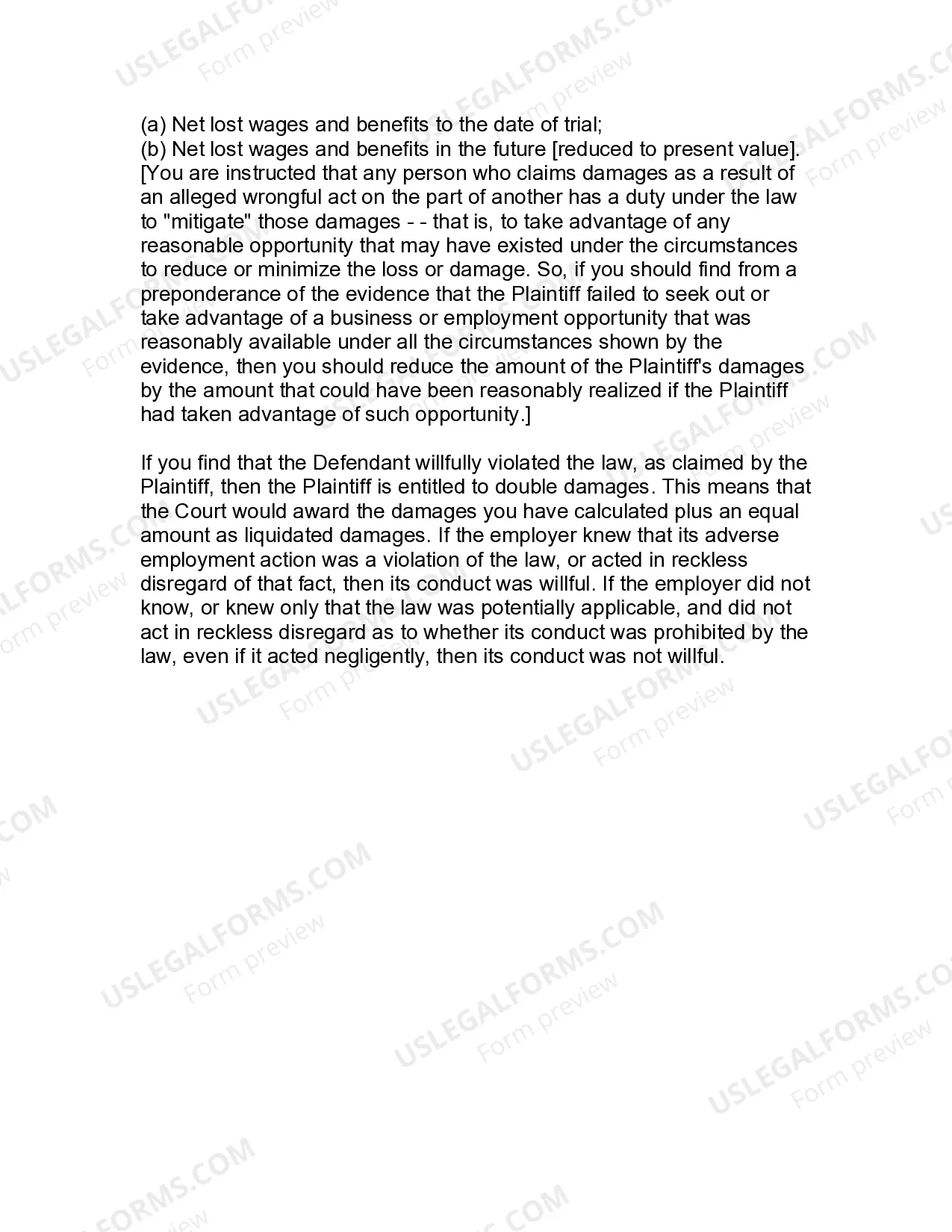Preview Jury Instruction - 1.4.1 Age Discrimination In Employment Act 29 USC Sect.621 - 634 General Instruction