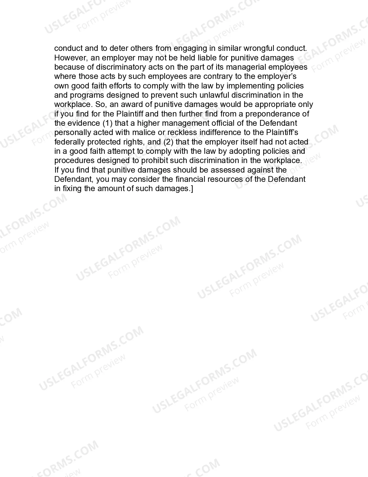 Preview Jury Instruction - 1.5.1 Americans With Disabilities Act 42 USC Sect. 12101 - 12117 Disparate Treatment Claim