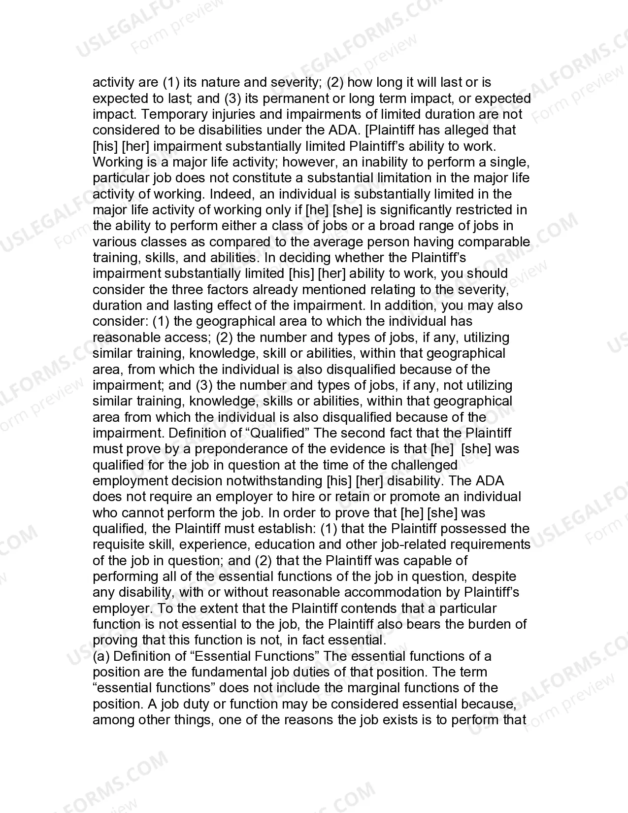 Preview Jury Instruction - 1.5.2 Reasonable Accommodation Claim