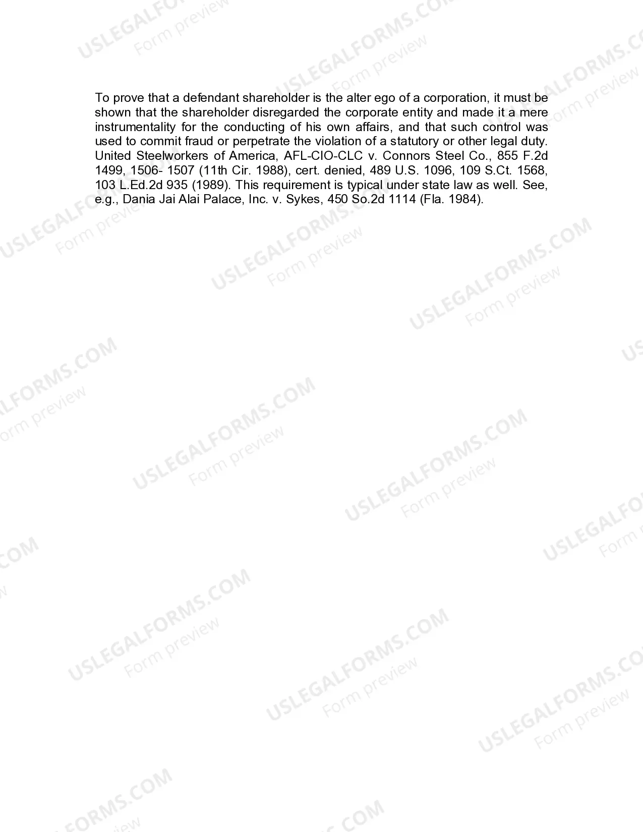 Preview Jury Instruction - 1.9.5.1 Corporation As Alter Ego Of Stockholder